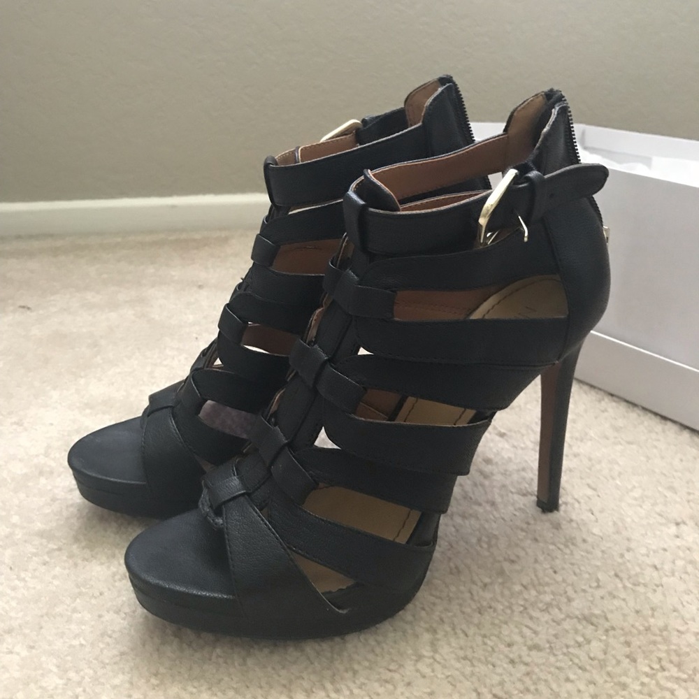 Nine West Bridgider Cage Sandal Heel Stiletto sz 6